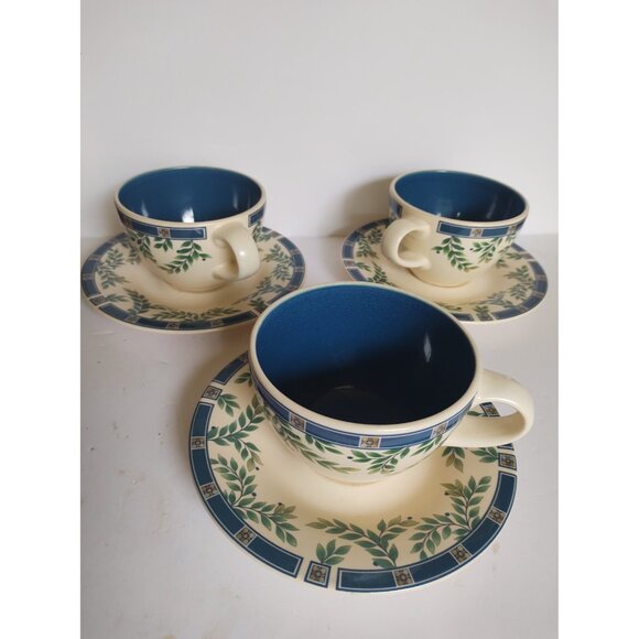 Pfalzgraff USA - Lot of 3 sets - Stoneware Cup & Saucer Sylvan Pattern - Picture 10 of 12